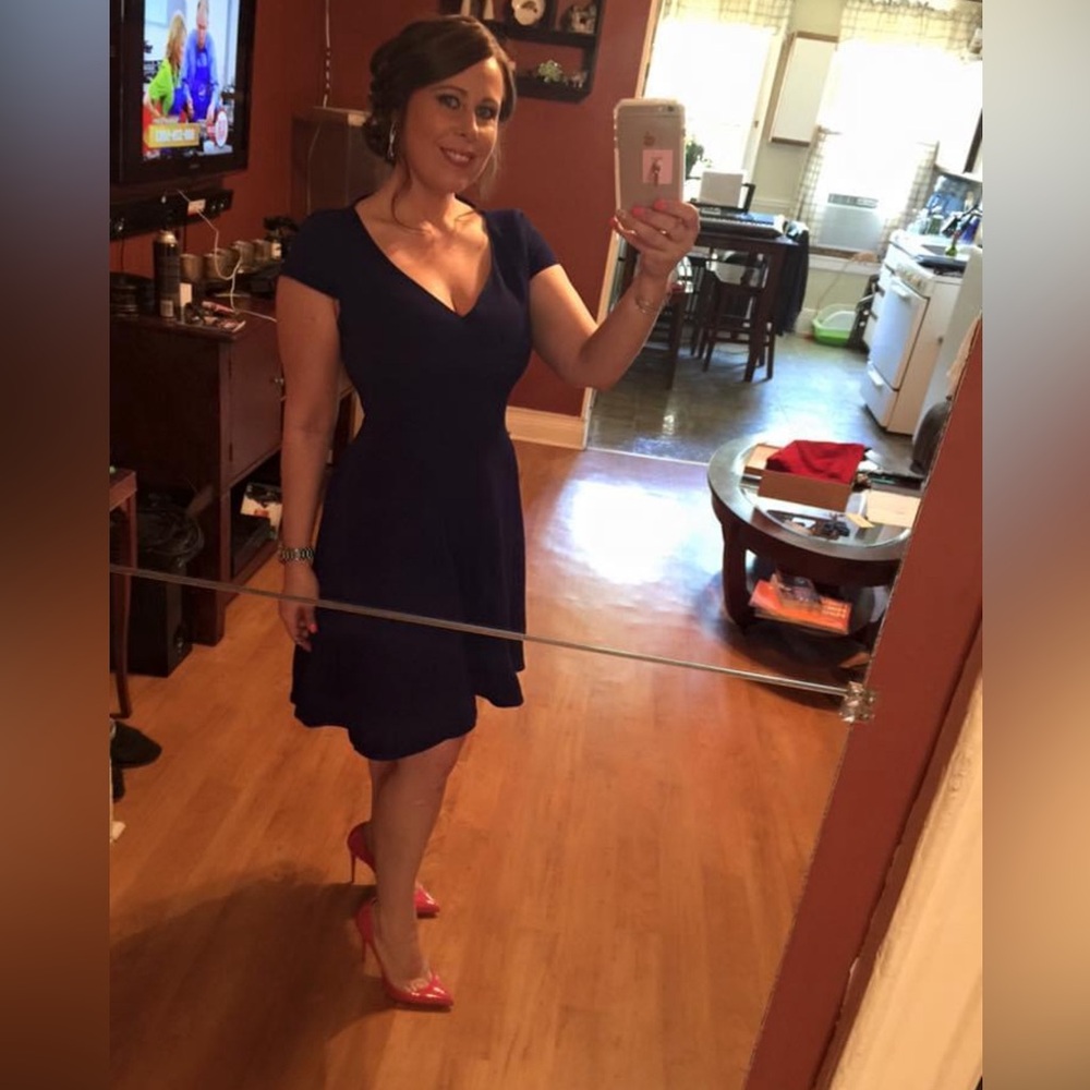 Karen Millen blue long back dress